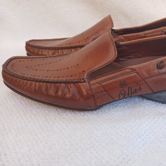 Mens all leather slip on loafers. - Picture 4 of 7